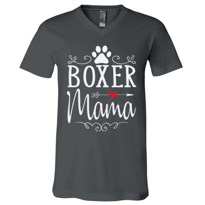 Boxer Mama Boxer Dog Gift For Boxer Lover V-Neck T-Shirt