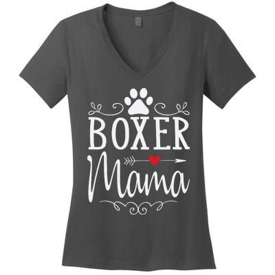 Boxer Mama Boxer Dog Gift For Boxer Lover Women's V-Neck T-Shirt