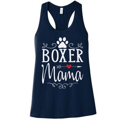 Boxer Mama Boxer Dog Gift For Boxer Lover Women's Racerback Tank