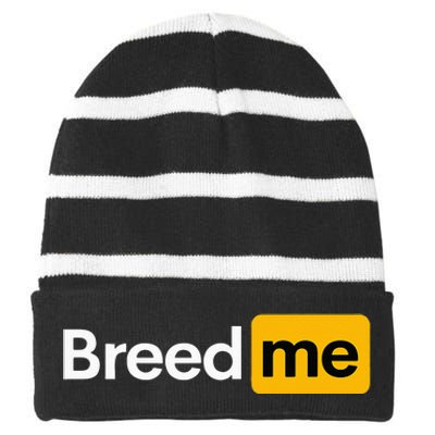 Breed Me Striped Beanie with Solid Band