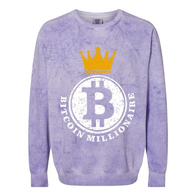 Bitcoin Millionare Colorblast Crewneck Sweatshirt