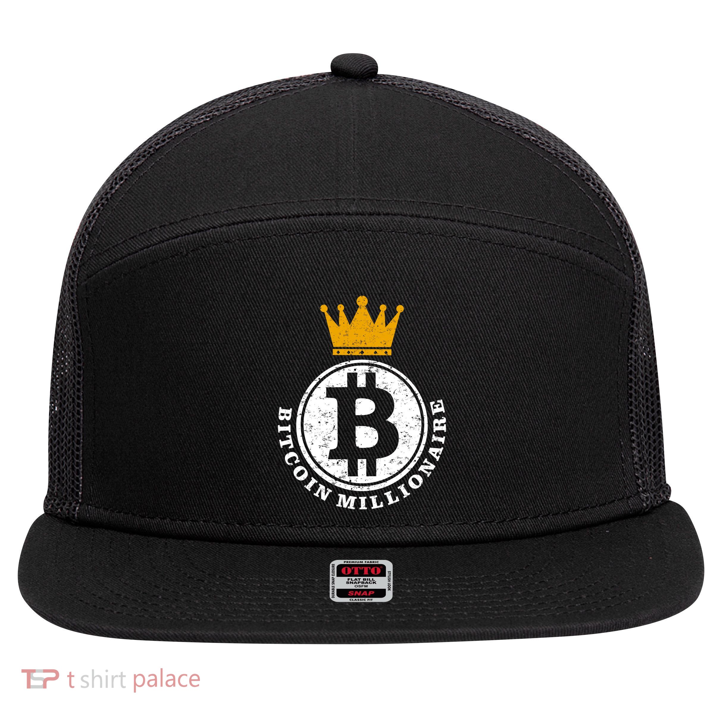 Bitcoin Millionare 7 Panel Mesh Trucker Snapback Hat