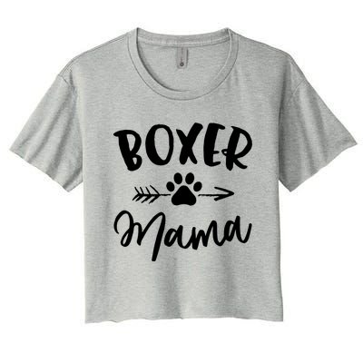 Boxer Mama Boxer Lover Owner Gift Boxer Dog Mom Women's Crop Top Tee