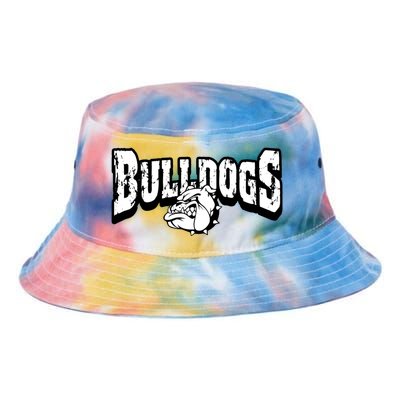 Bulldogs Mascot Back To School Team Spirit Tie Dye Newport Bucket Hat