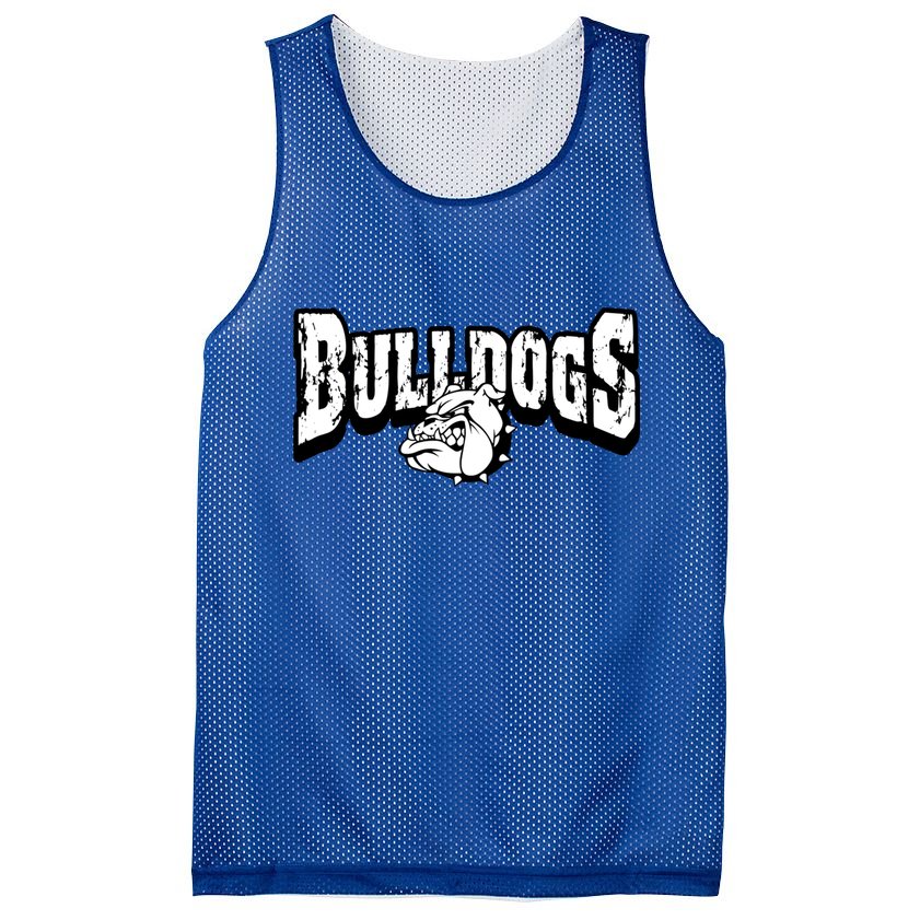Bulldogs Mascot Back To School Team Spirit Mesh Reversible Basketball Jersey Tank