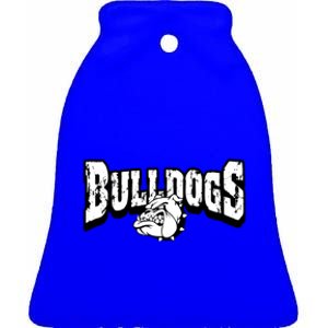 Bulldogs Mascot Back To School Team Spirit Ceramic Bell Ornament