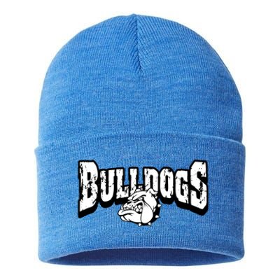 Bulldogs Mascot Back To School Team Spirit Sustainable Knit Beanie