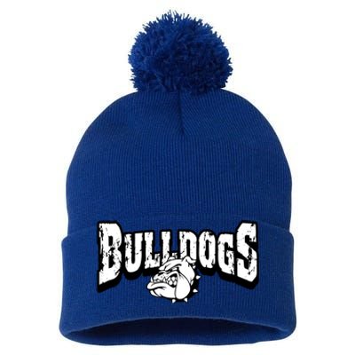 Bulldogs Mascot Back To School Team Spirit Pom Pom 12in Knit Beanie