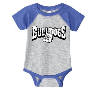 Bulldogs Mascot Back To School Team Spirit Infant Baby Jersey Bodysuit