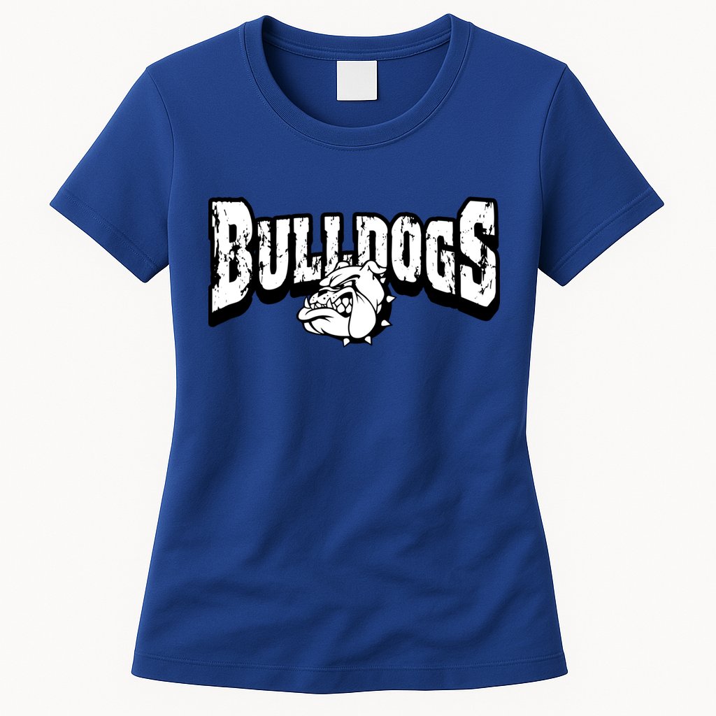 Bulldogs Mascot Back To School Team Spirit Womens T-Shirt
