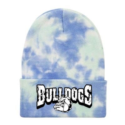 Bulldogs Mascot Back To School Team Spirit Tie Dye 12in Knit Beanie