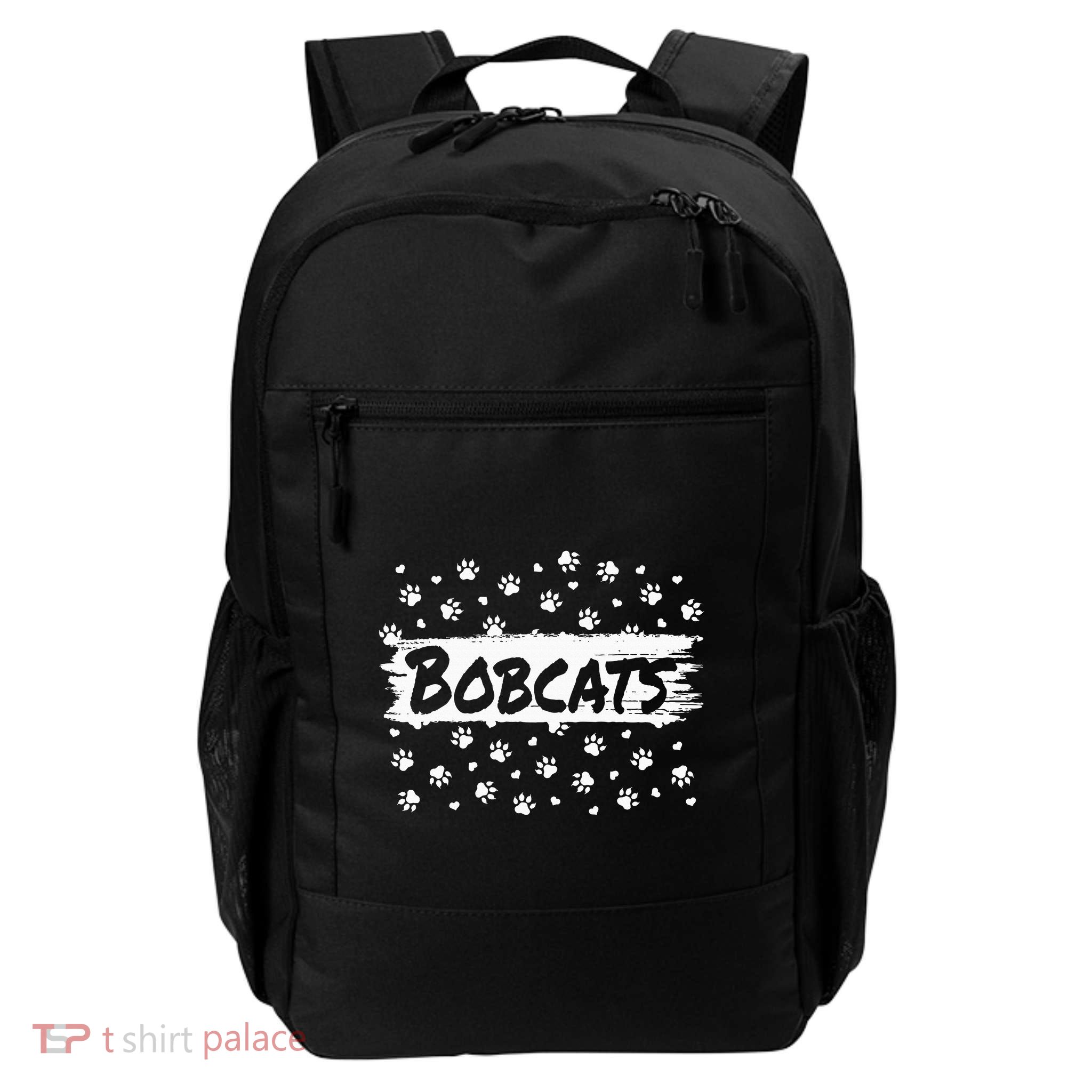Bobcats Mascot Back To School Spirit Footprint Heart Squad Backpack