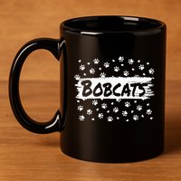 Bobcats Mascot Back To School Spirit Footprint Heart Squad 11oz C Handle Ceramic Mug
