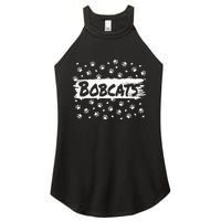 Bobcats Mascot Back To School Spirit Footprint Heart Squad Women's Perfect Tri Rocker Tank