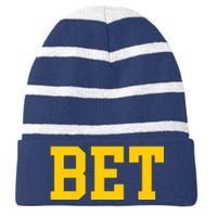 Bet Michigan Striped Beanie with Solid Band