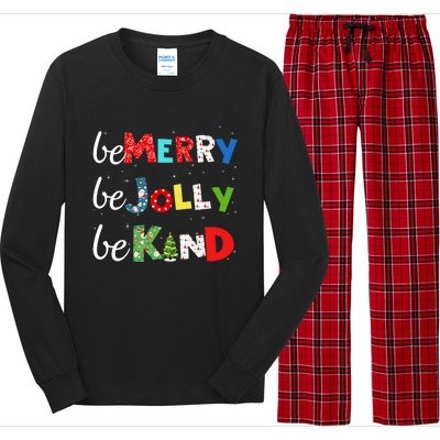 Be Merry Be Jolly Be Kind Christmas Tree Family Christmas Long Sleeve Pajama Set