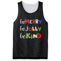 Be Merry Be Jolly Be Kind Christmas Tree Family Christmas Mesh Reversible Basketball Jersey Tank