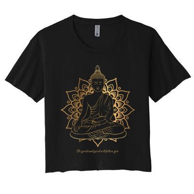 Buddha Mandala Buddhist Mindfulness Buddhism Spiritual Women's Crop Top Tee