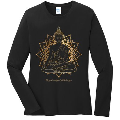 Buddha Mandala Buddhist Mindfulness Buddhism Spiritual Ladies Long Sleeve Shirt