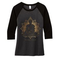 Buddha Mandala Buddhist Mindfulness Buddhism Spiritual Women's Tri-Blend 3/4-Sleeve Raglan Shirt