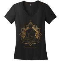 Buddha Mandala Buddhist Mindfulness Buddhism Spiritual Women's V-Neck T-Shirt