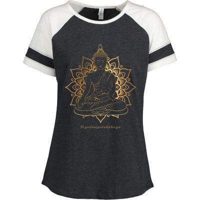 Buddha Mandala Buddhist Mindfulness Buddhism Spiritual Enza Ladies Jersey Colorblock Tee