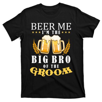 Beer Me Big Brother Of The Groom Drinking Team Wedding Party Premium T-Shirt