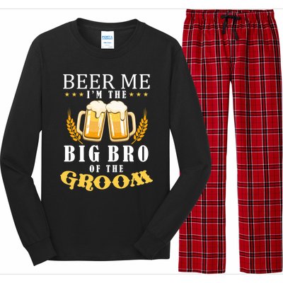 Beer Me Big Brother Of The Groom Drinking Team Wedding Party Premium Long Sleeve Pajama Set