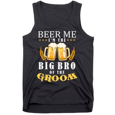 Beer Me Big Brother Of The Groom Drinking Team Wedding Party Premium Tank Top