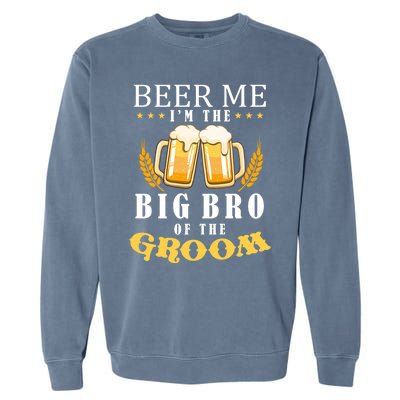 Beer Me Big Brother Of The Groom Drinking Team Wedding Party Premium Garment-Dyed Sweatshirt