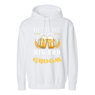 Beer Me Big Brother Of The Groom Drinking Team Wedding Party Premium Garment-Dyed Fleece Hoodie