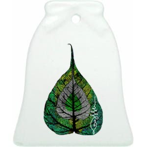 Buddha Meditation Bodhi Leaf Unalome Ceramic Bell Ornament