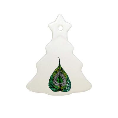 Buddha Meditation Bodhi Leaf Unalome Ceramic Tree Ornament