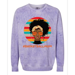 Basketball Mom Black  African American Afro Colorblast Crewneck Sweatshirt