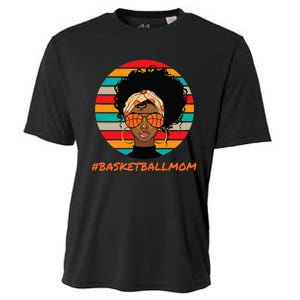 Basketball Mom Black  African American Afro Cooling Performance Crew T-Shirt