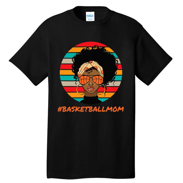 Basketball Mom Black  African American Afro Tall T-Shirt