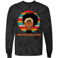 Basketball Mom Black  African American Afro Tie-Dye Long Sleeve Shirt