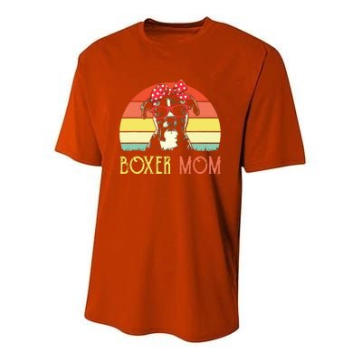 Boxer Mom Boxer Dog Mom Lover Gift Vintage Retro Youth Performance Sprint T-Shirt