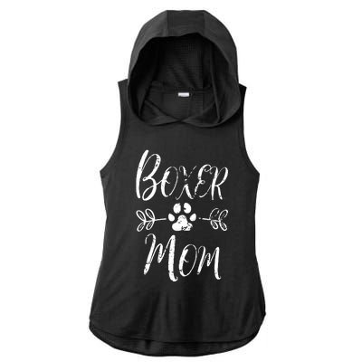 Boxer Mom Boxer Dog Lover Owner Funny Boxer Dog Mom Ladies PosiCharge Tri-Blend Wicking Draft Hoodie Tank