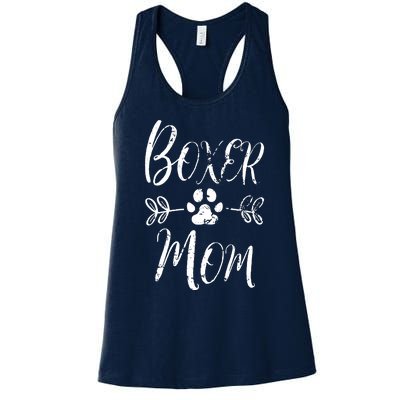 Boxer Mom Boxer Dog Lover Owner Funny Boxer Dog Mom Women's Racerback Tank