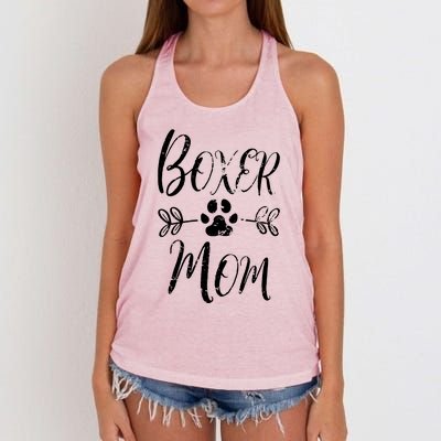 Boxer Mom Boxer Dog Lover Owner Funny Boxer Dog Mom Women's Knotted Racerback Tank