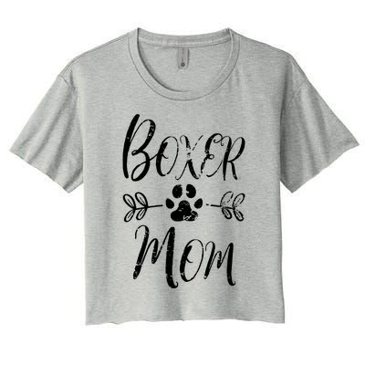 Boxer Mom Boxer Dog Lover Owner Funny Boxer Dog Mom Women's Crop Top Tee