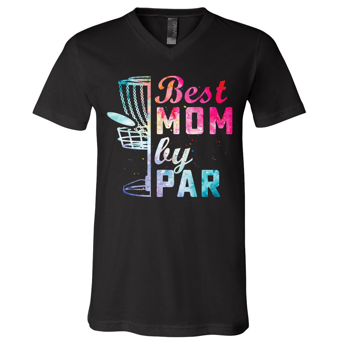 Best Mom By Par Disc Golf Frisbee Golfer Cool V-Neck T-Shirt