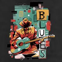 Blues Music 7 Panel Mesh Trucker Snapback Hat