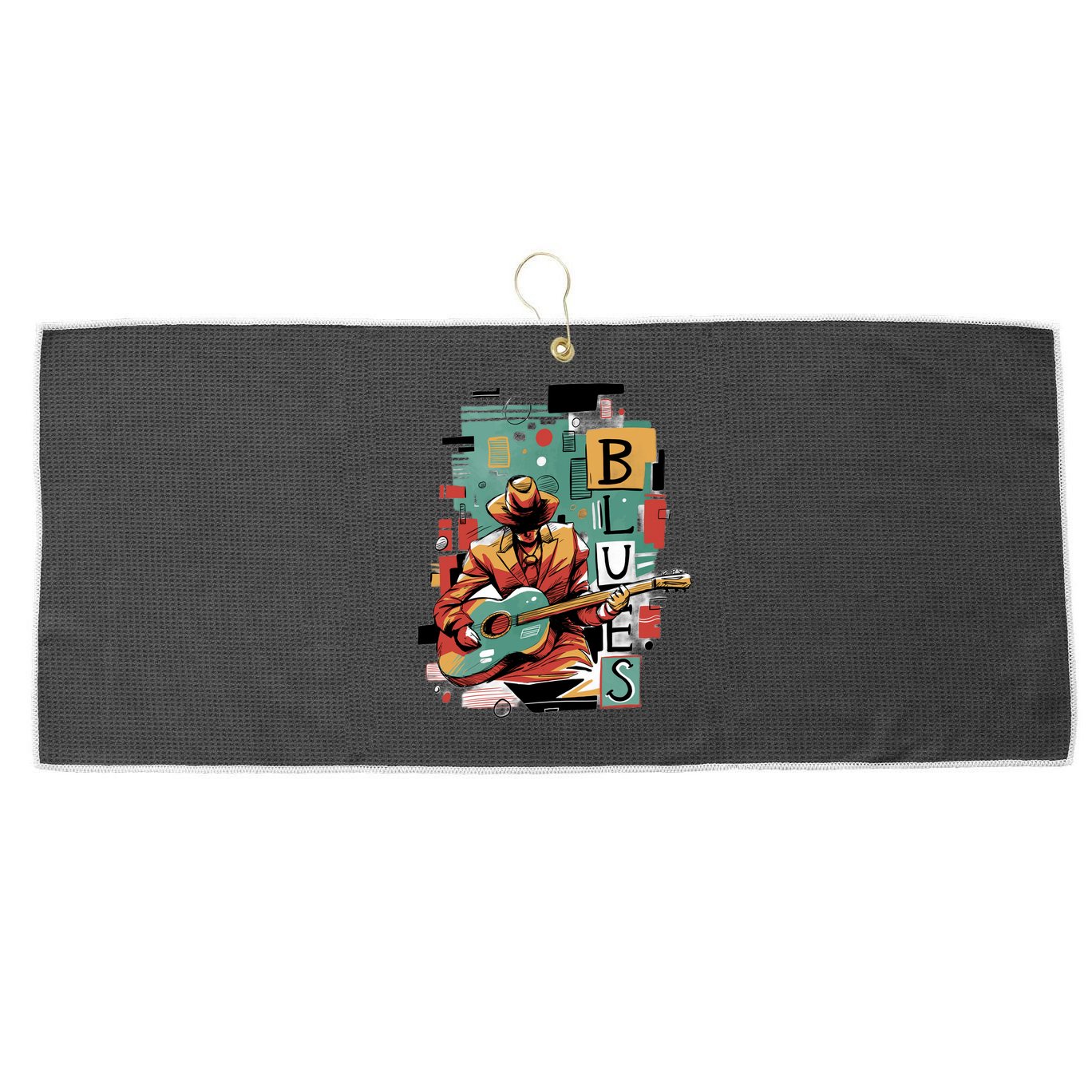 Blues Music Large Microfiber Waffle Golf Towel
