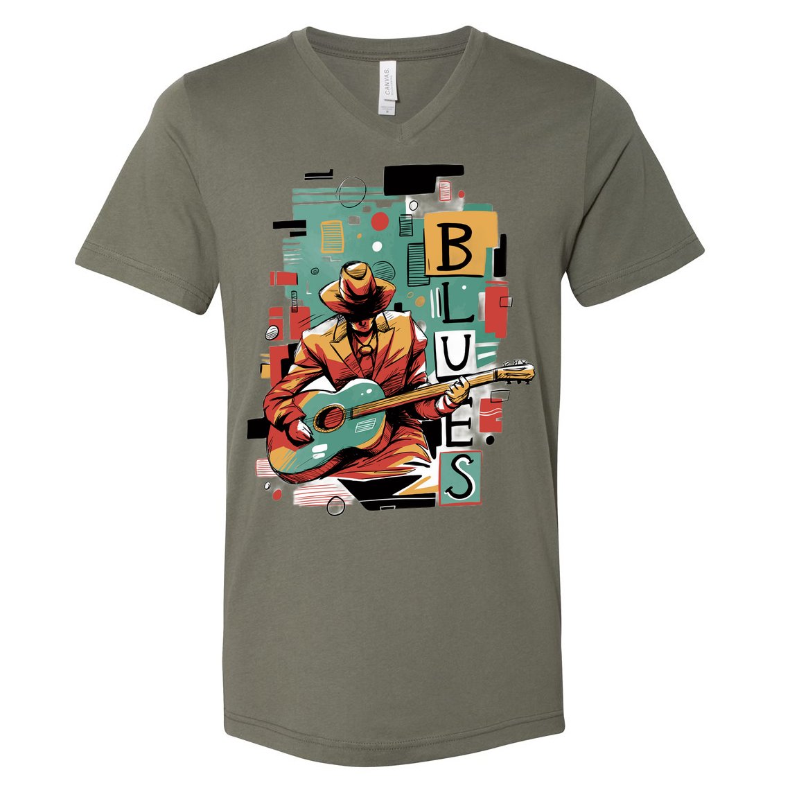 Blues Music V-Neck T-Shirt