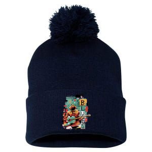 Blues Music Pom Pom 12in Knit Beanie