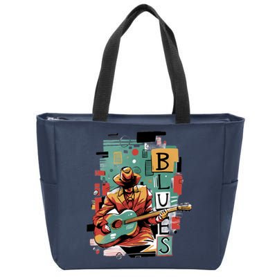 Blues Music Zip Tote Bag