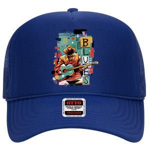 Blues Music High Crown Mesh Back Trucker Hat