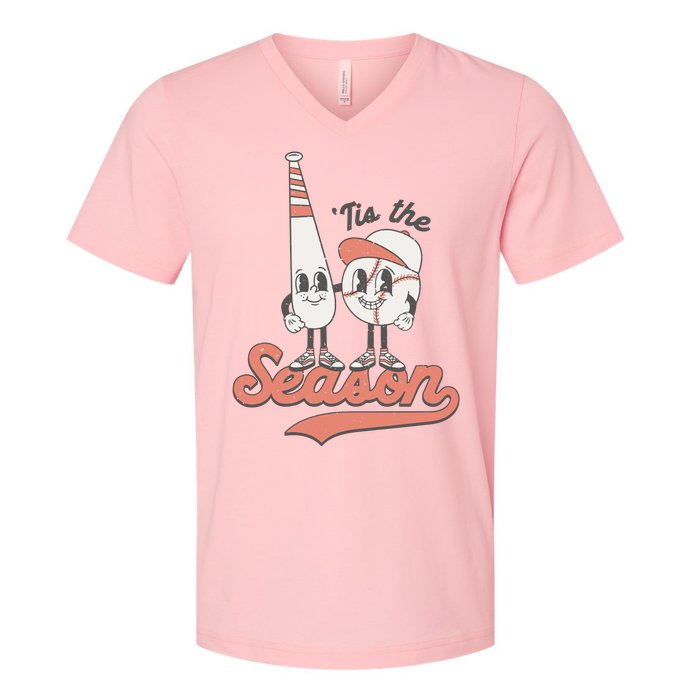 Baseball Mom V-Neck T-Shirt